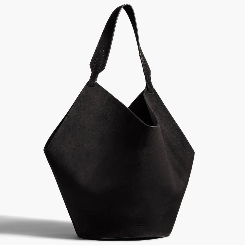 KHAITE Black Sculptural Leather Tote